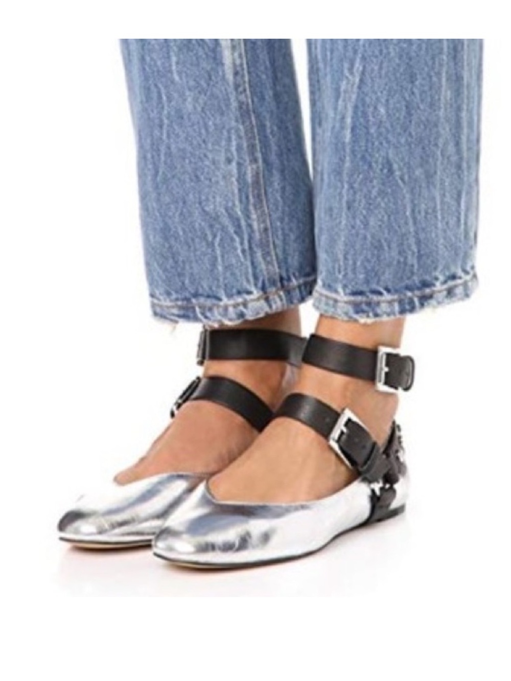 Rebecca Minkoff Vivica Silver Metallic Flats